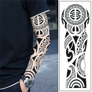Tribal Sleeve Temporary Tattoo Body Art Transfer No. 12