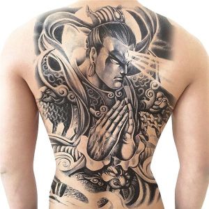 Evil Third Eye Samurai Full Back Temporary Tattoo Body Art Transfer No. 15