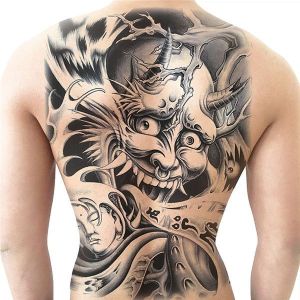 Samurai Devil Full Back Temporary Tattoo Body Art Transfer No. 17