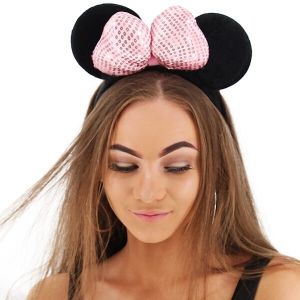 3D Light Pink Sequin Bow Mouse Ears
