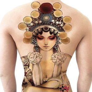 Goddess Full Back Temporary Tattoo Body Art Transfer No. 5