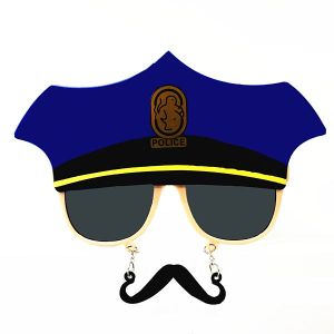 Police Captain Cap and Moustache Sunglasses