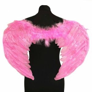 Pink Feather Angel Wings Large