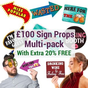 £100 Photo Booth Sign Props Multi-pack