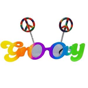 ‘Groovy’ Framed Rainbow Coloured Peace Bopper Sunglasses