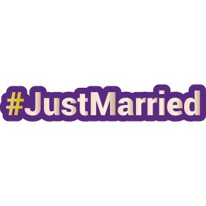 #JUSTMARRIED Trending Hashtag Oversized Photo Booth PVC Word Board Sign