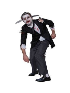 ‘Mr Bloody Butler’ Men’s Zombie Butler Halloween Costume Medium