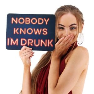 ‘Nobody Knows I’m Drunk’ Square Word Board Photo Booth Prop
