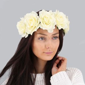 Beautiful Cream Garland Flower Headband 