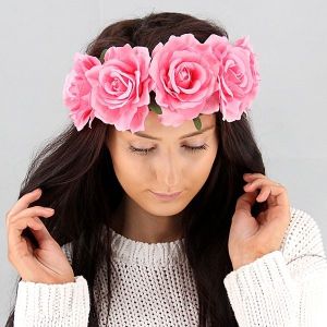Beautiful Light Pink Garland Flower Headband 