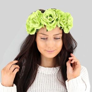 Beautiful Pear Green Garland Flower Headband 