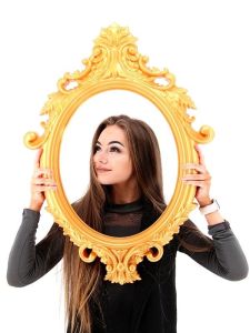 Large Size Gold Colour Antique Style Oval Posing Frame