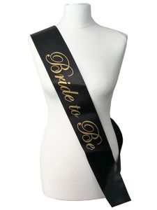 Black With Gold Writing ‘Bride To Be’ Sash