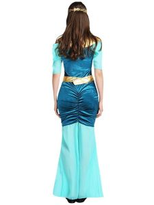 Blue & Gold Cleopatra Egyptian Fancy Dress Costume - One Size