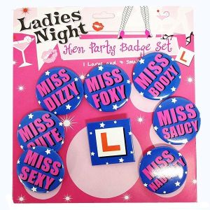 Hen Party Pack Of Fun Nickname Badges