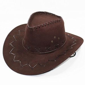 Brown Suede Effect Western Cowboy Cowgirl Hat