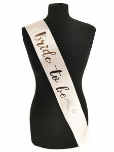 Champagne With Rose Gold Diamond Ring ‘Bride To Be’ Sash