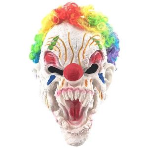 Colourful Clown Head Mask Halloween Fancy Dress Costume 