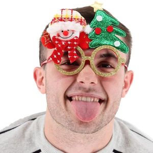 Cosy Snowman and Christmas Tree Christmas Glasses