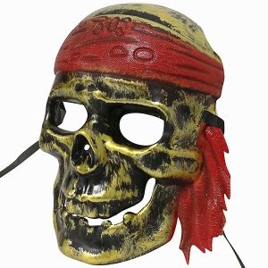 Ghost Pirate Skull Mask Gold