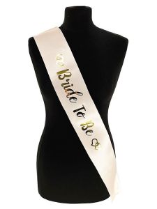 Champagne With Gold Foil ‘Bride To Be’ Sash