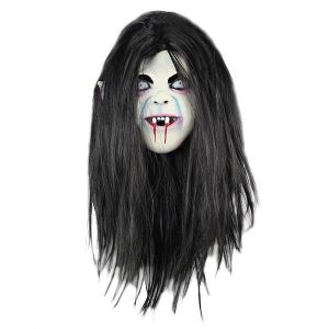 Long Haired Creepy Vampire Zombie Mask Halloween Fancy Dress Costume 