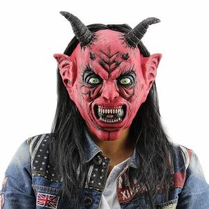 Halloween Red & Black Satan Mask 