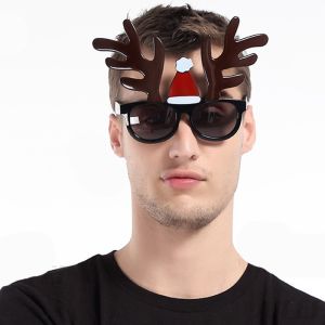  Fun Antlers With Small Santa Hat Sunglasses