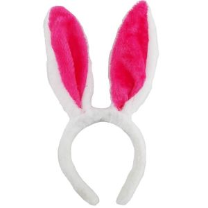 Furry Easter Bunny Ears Headband - Pink