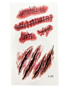 Gashes and Stitches Temporary Tattoo Pack – S-165