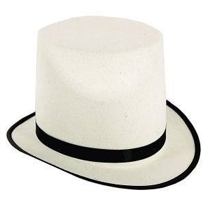 Gentleman's Felt Top Hat in White