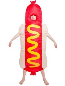 Giant Hotdog Mascot Inflatable Fancy Dress Costume