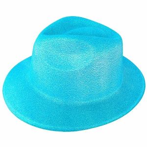Blue Glitzy Plastic Gangster Hat