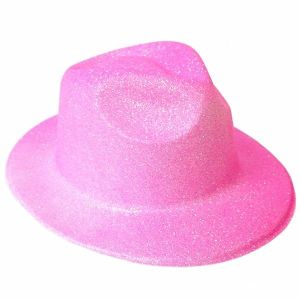 Pink Glitzy Plastic Gangster Hat