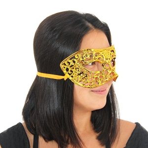 Shiny Butterfly Masquerade Mask in Gold