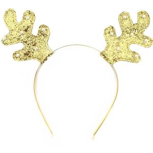 Gold Glitter Deer Antlers Christmas Headband