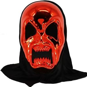 Killer Skeleton Red Grim Reaper Style Head Mask Halloween Fancy Dress Costume