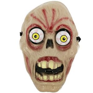Rotten Terrified Skeleton with Popping Eyes Face Mask Halloween Fancy Dress Costume 