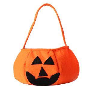 Halloween Trick Or Treat Rounded Pumpkin Candy Bag 