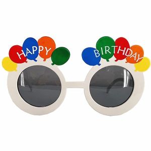 White Happy Birthday Rainbow Balloon Birthday Glasses