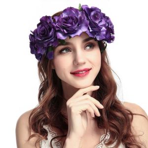 Beautiful Dark Purple Garland Flower Headband