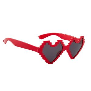 Heart Shaped Red Mosaic Party Sunglasses