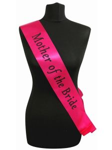 Hot Pink With Black Writing ‘Mother Of The Bride’ Sash