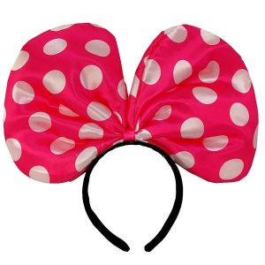 Large Mouse Style Hot Pink Dot Bow