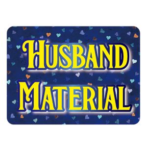 ‘Husband Material' Rectangle UV Printed Word Board Photo Booth Sign Prop