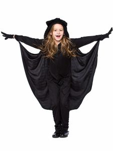 All-In-One Black Bat Kids Fancy Dress Halloween Costume - Kids UK Size 5-6 Years