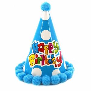 Kids Dark Blue 'Happy Birthday' Paper Hat