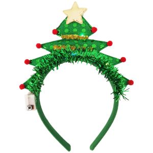 LED Light Up Green Christmas Tree With Star Headband