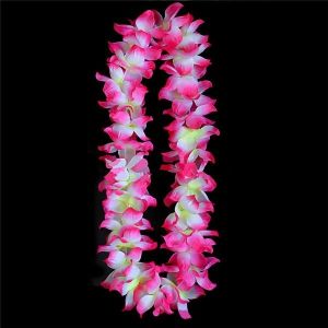 Dark Pink Hawaiian Flowered Party Lei
