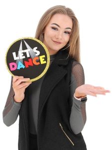 Drinking Beauty & Lets Dance, Double-Sided PVC Round Photo Booth Word Board Signs